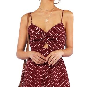 Summer polka dot sun dress with red and white